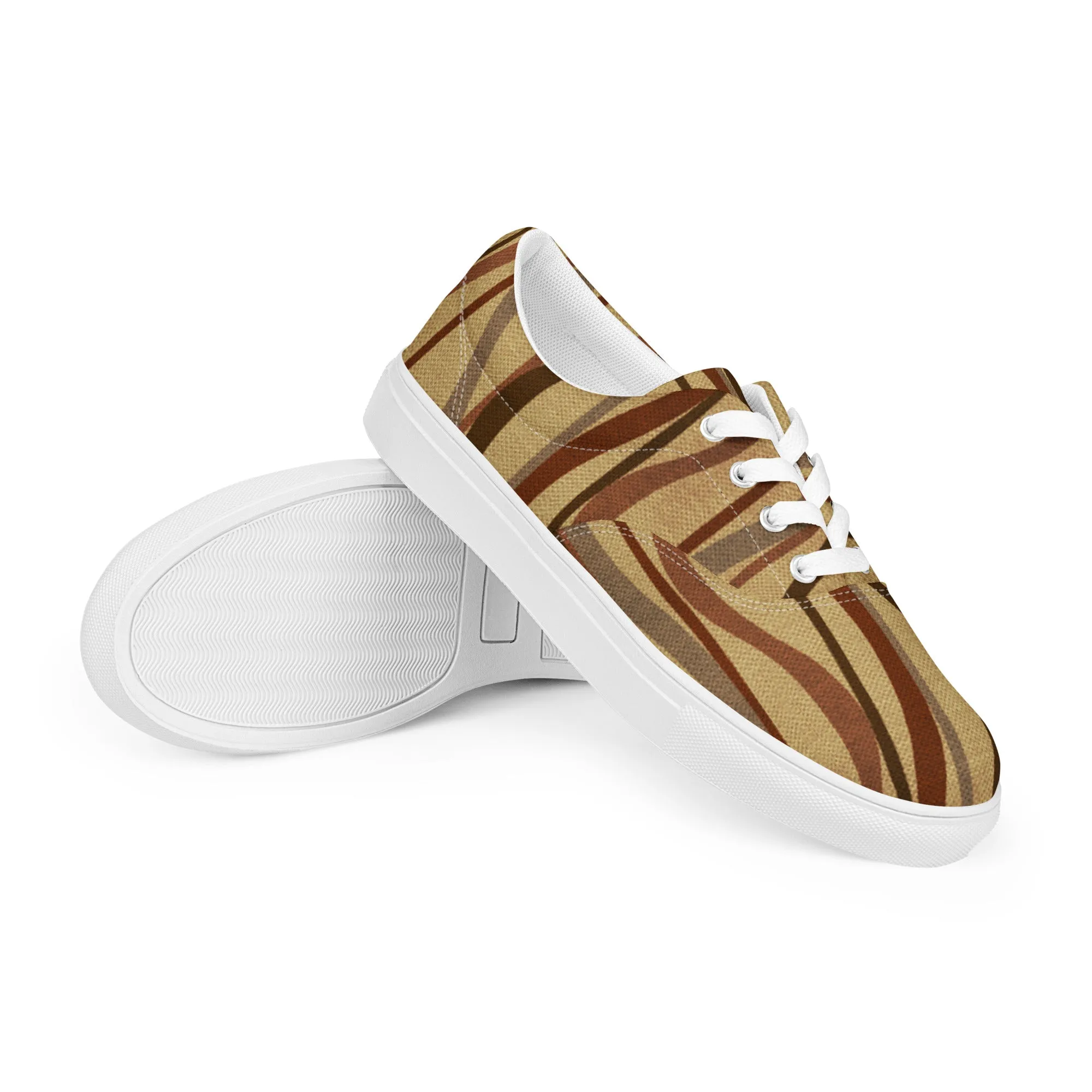 Autumn Stripes Women’s lace-up canvas shoes