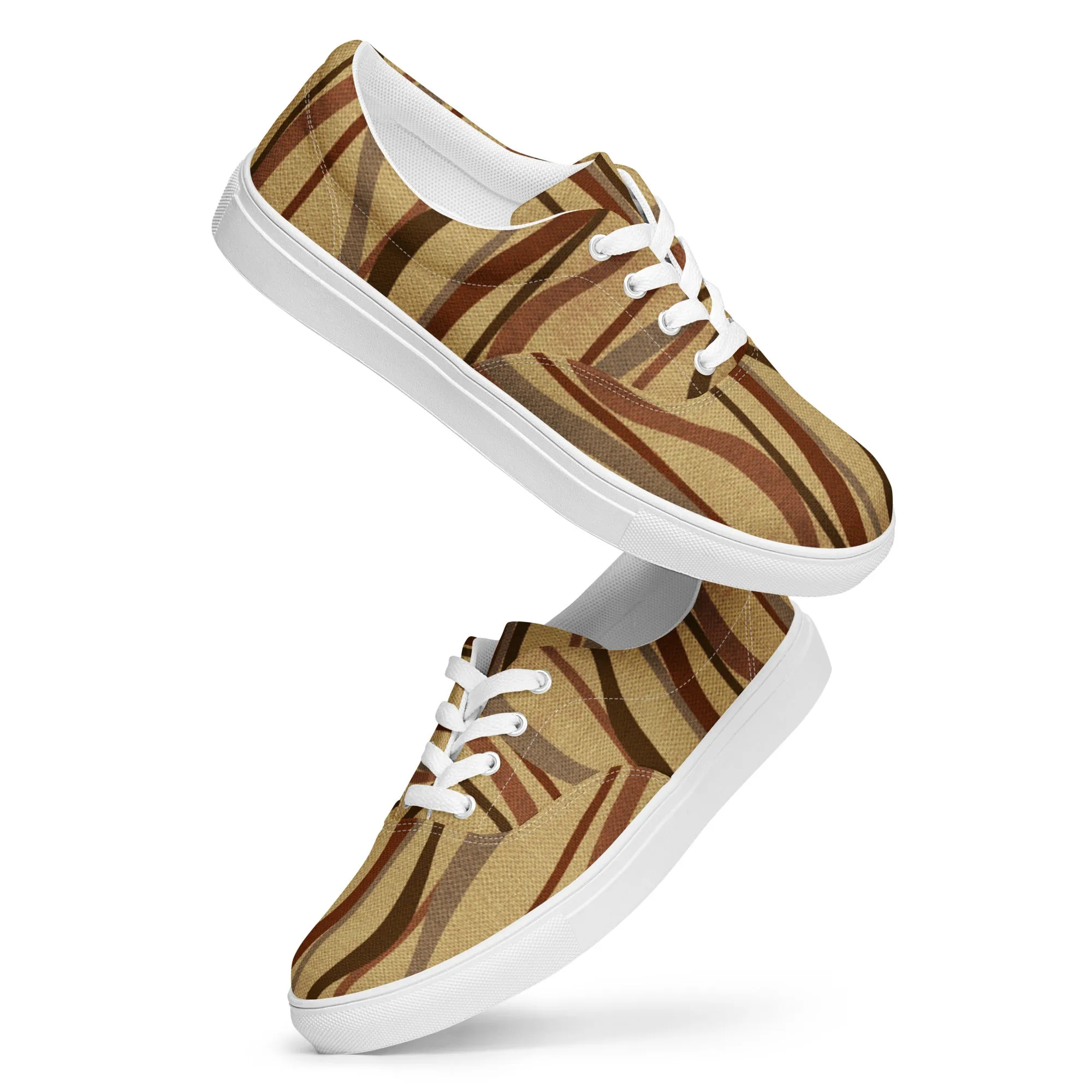 Autumn Stripes Women’s lace-up canvas shoes