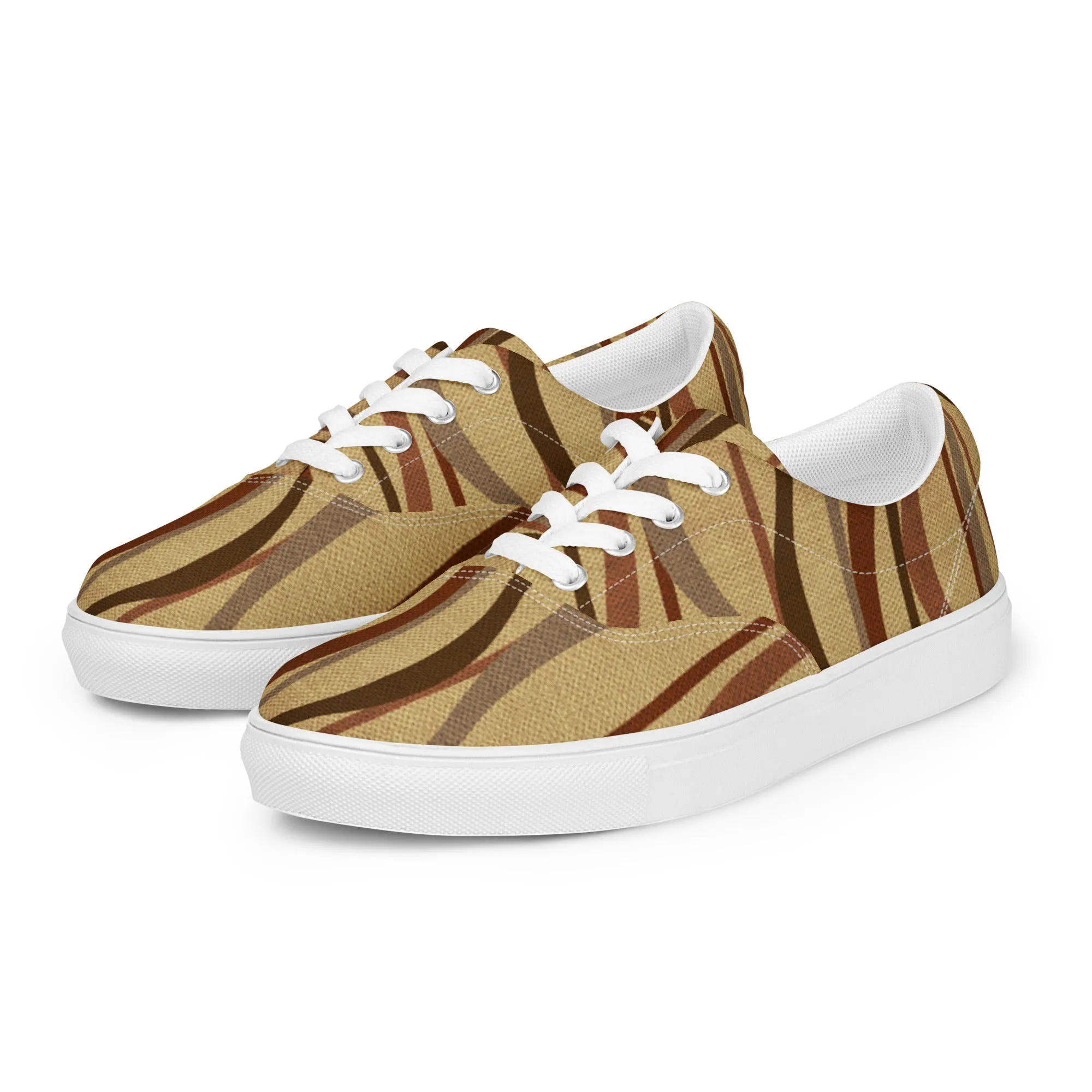 Autumn Stripes Women’s lace-up canvas shoes