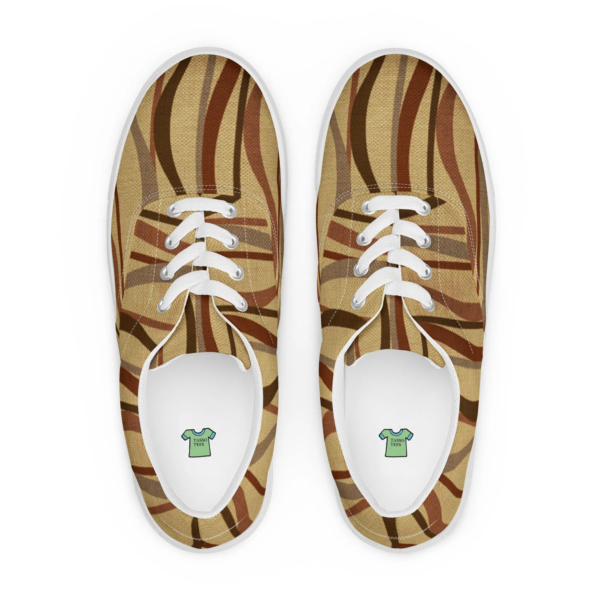 Autumn Stripes Women’s lace-up canvas shoes