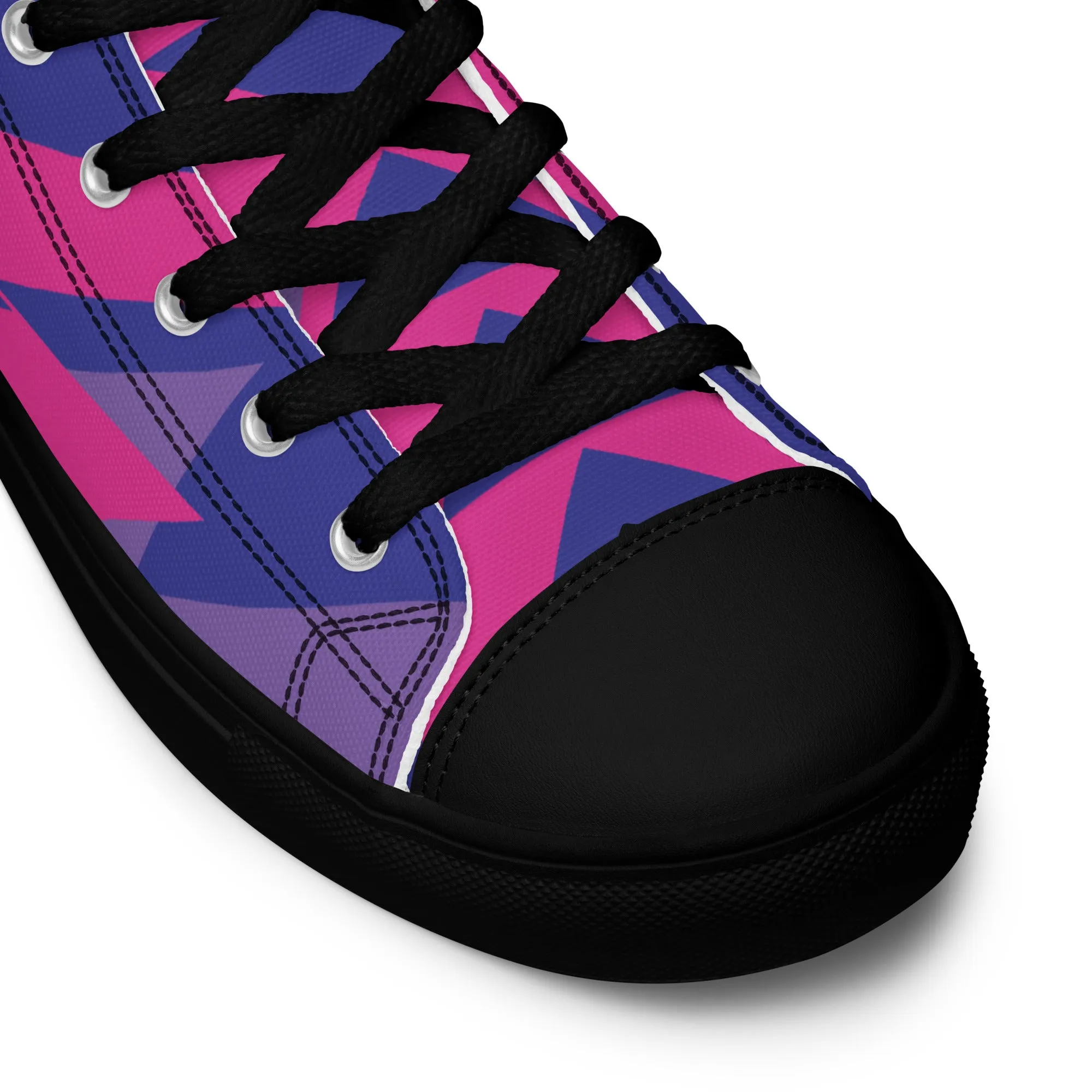 BE BRAVE Men’s High Top Canvas Shoes (Purple, Pink)