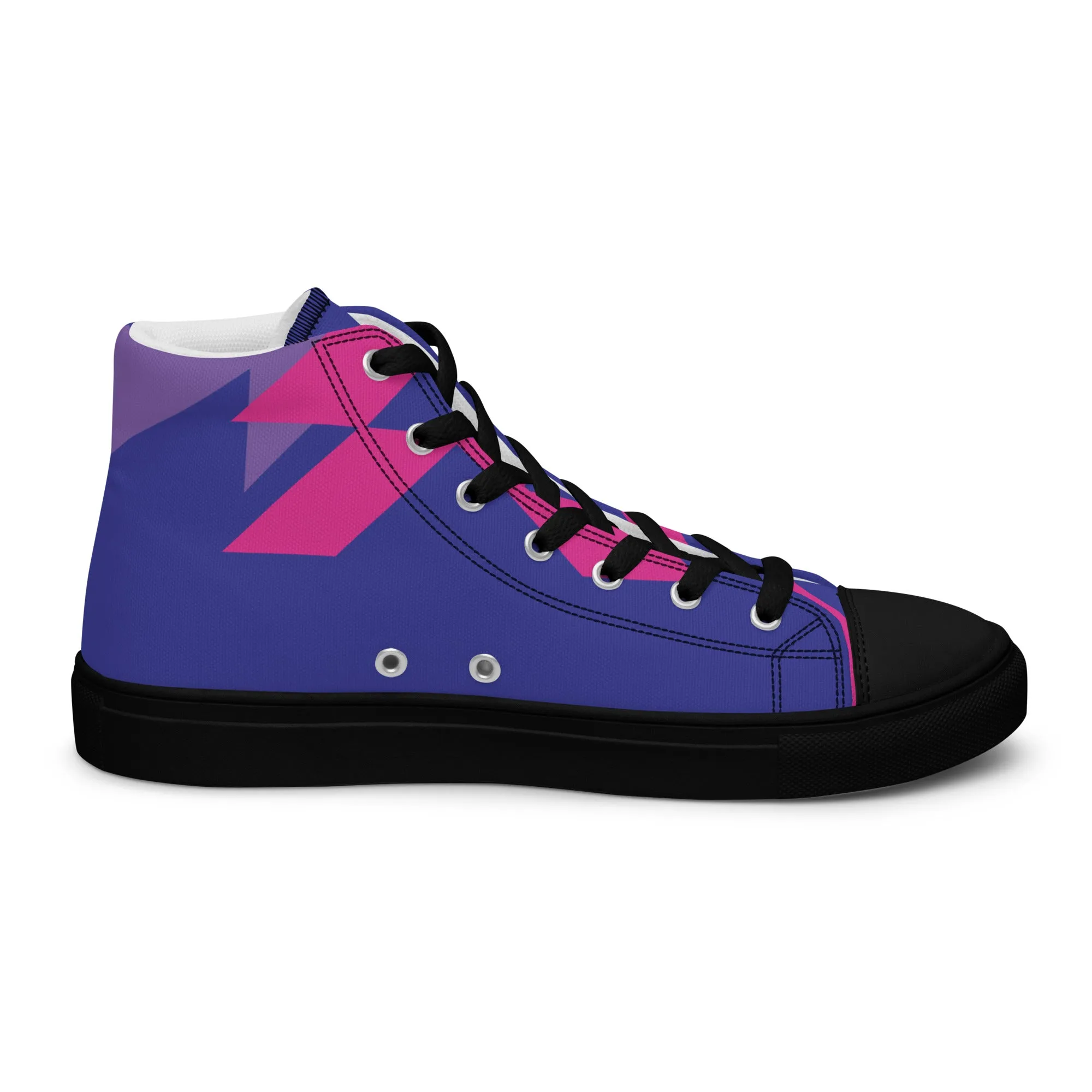 BE BRAVE Men’s High Top Canvas Shoes (Purple, Pink)