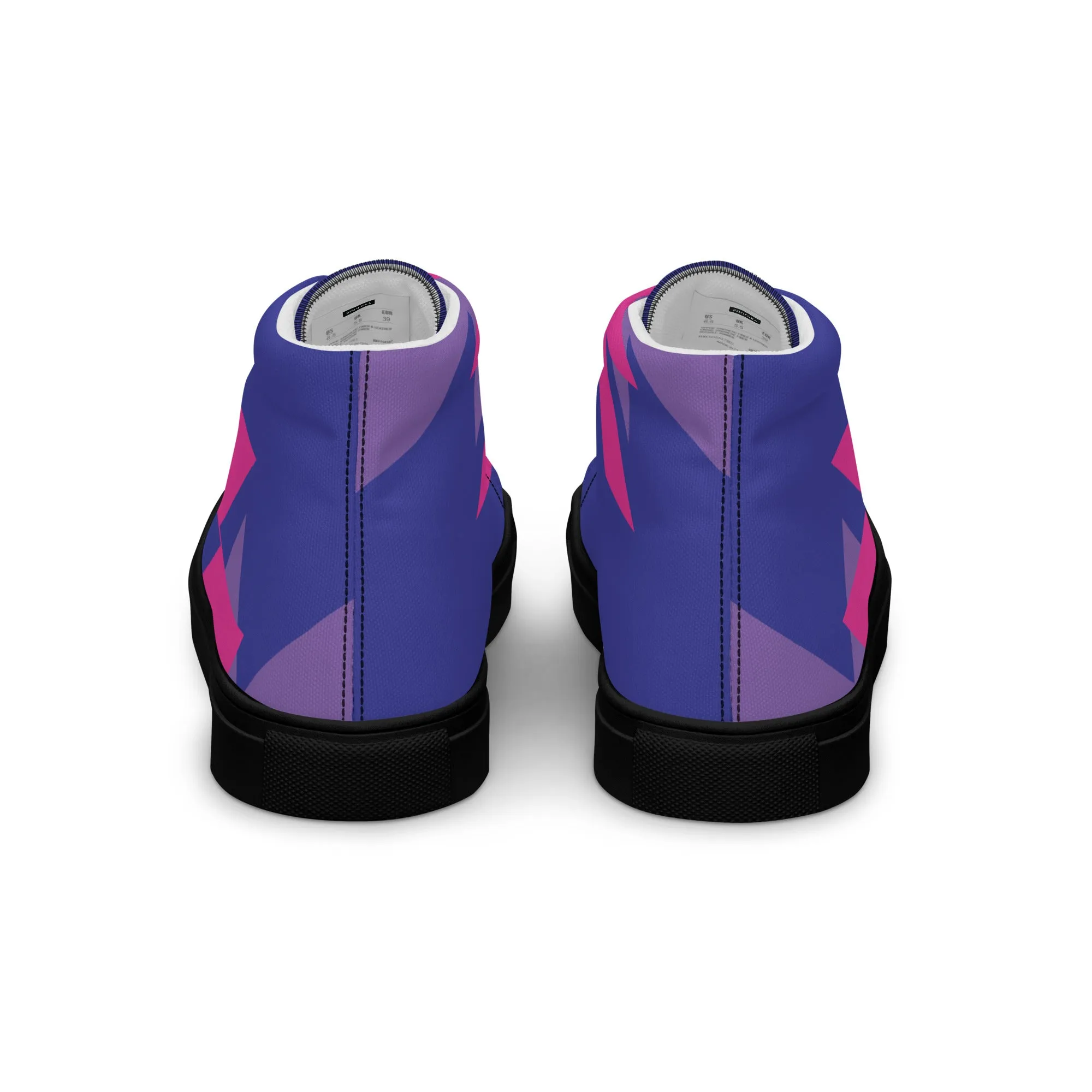 BE BRAVE Men’s High Top Canvas Shoes (Purple, Pink)