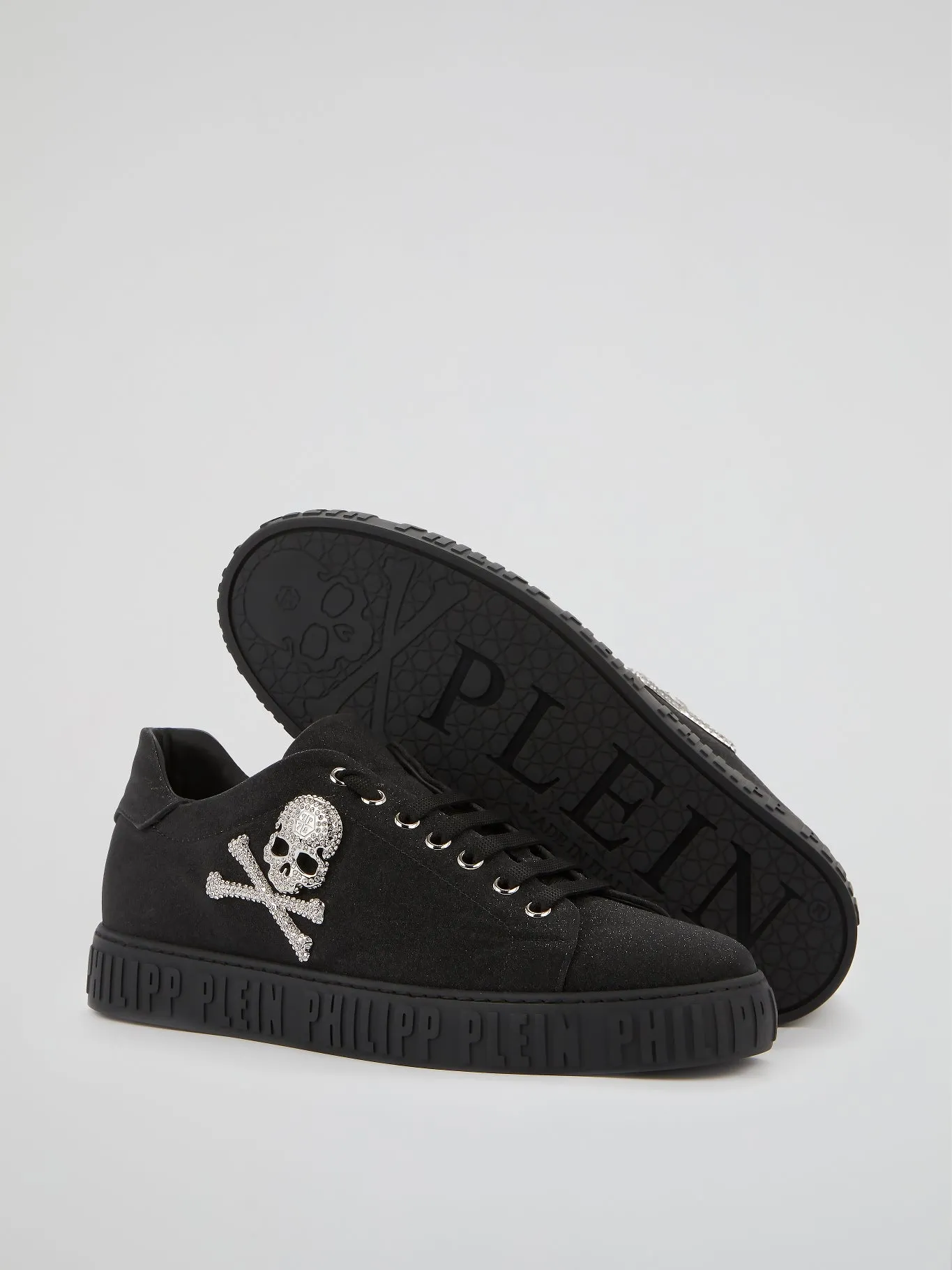 Black Crystal Skull Sneakers
