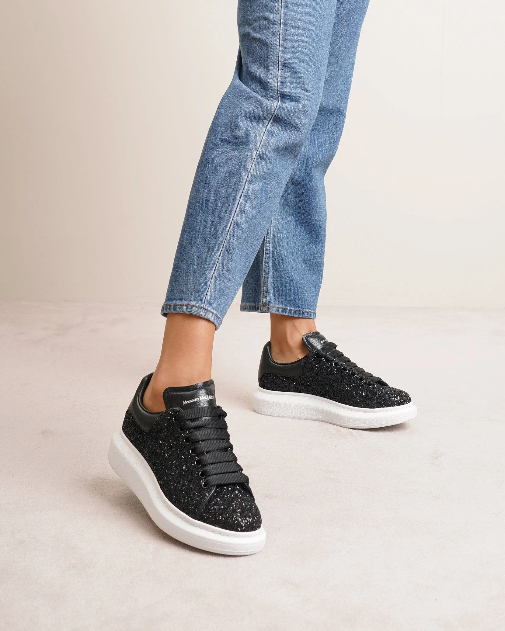 Black glitter classic sneakers