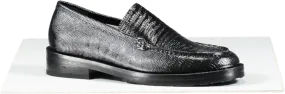 BY FAR Black Rafael Lizard Embossed Leather Loafers UK 5 EU 38 👠
