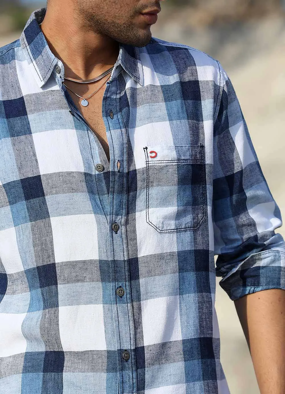 Classic indigo check