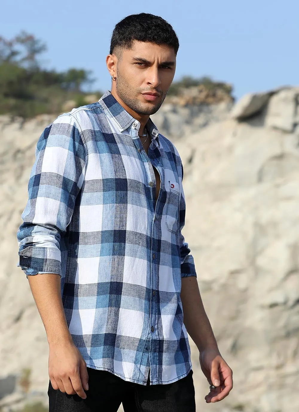 Classic indigo check
