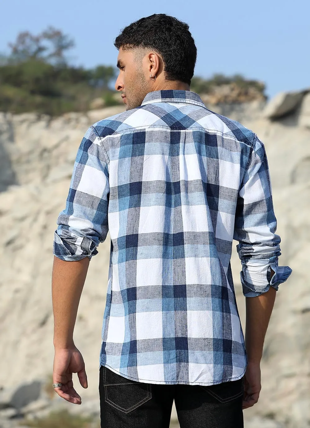 Classic indigo check