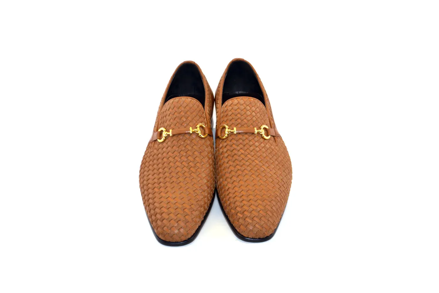 Corrente Tan Men's Suede and Leather Shoes Hand Made Woven Loafer C0224-5776