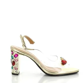 Dalessi Dame Gold Slingback Heels