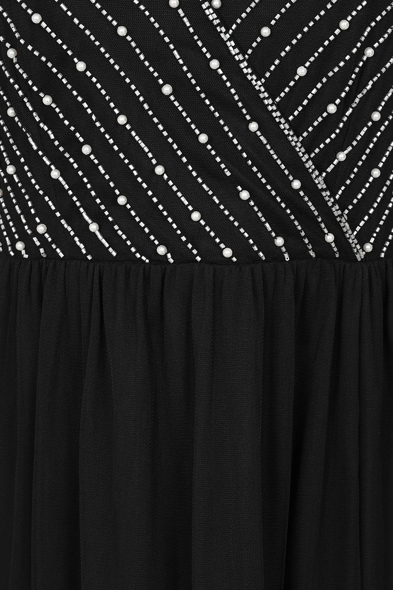 Denise Black Cold Shoulder Embellished Maxi Dress