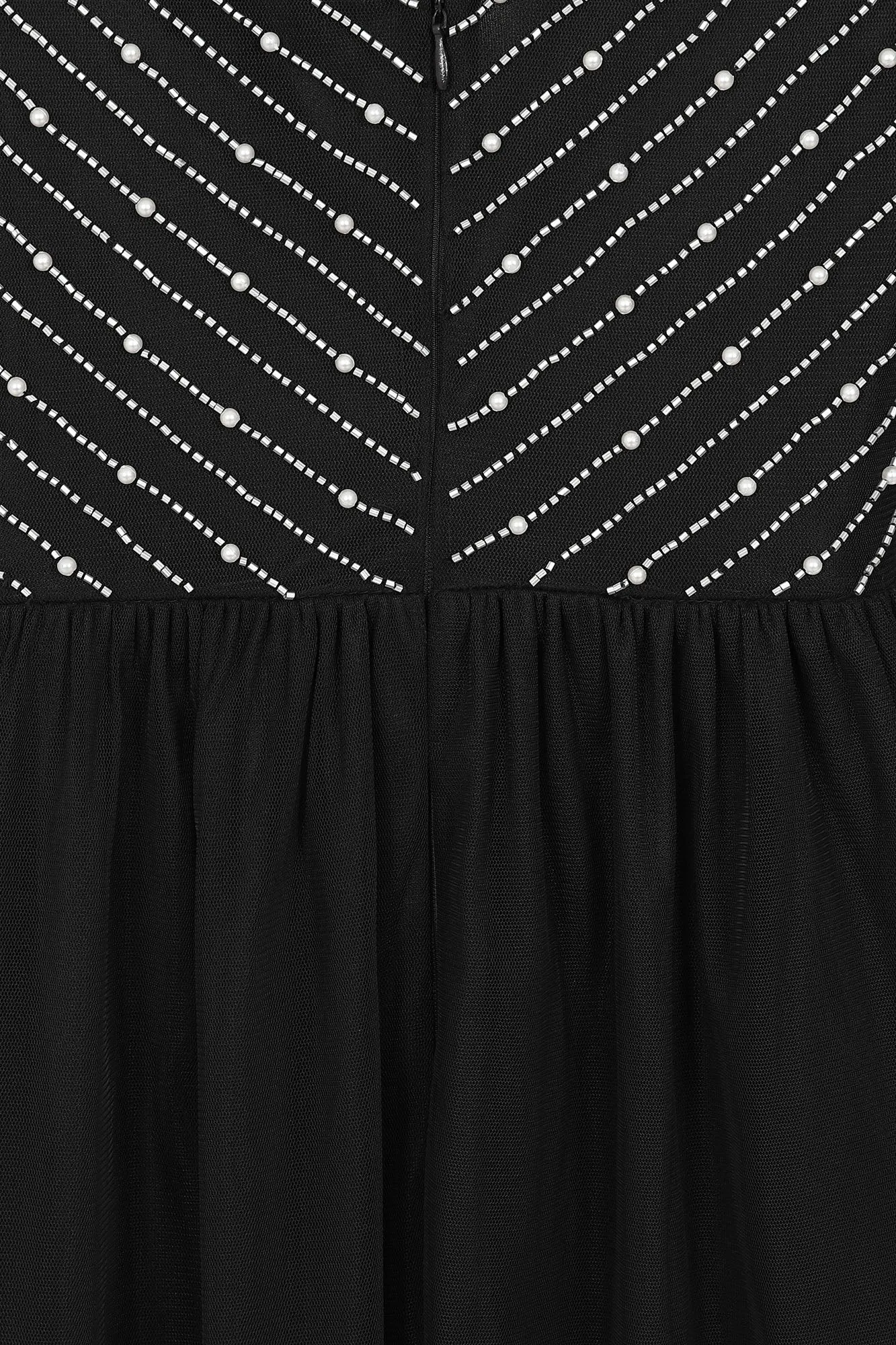 Denise Black Cold Shoulder Embellished Maxi Dress