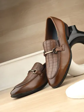 Egoss Platinum Printed Loafers For Men