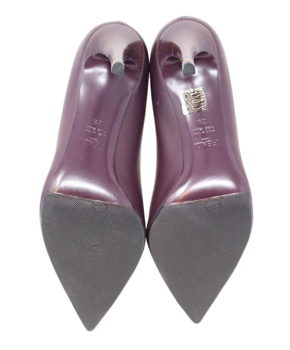 Fendi Purple Leather Heels sz 9