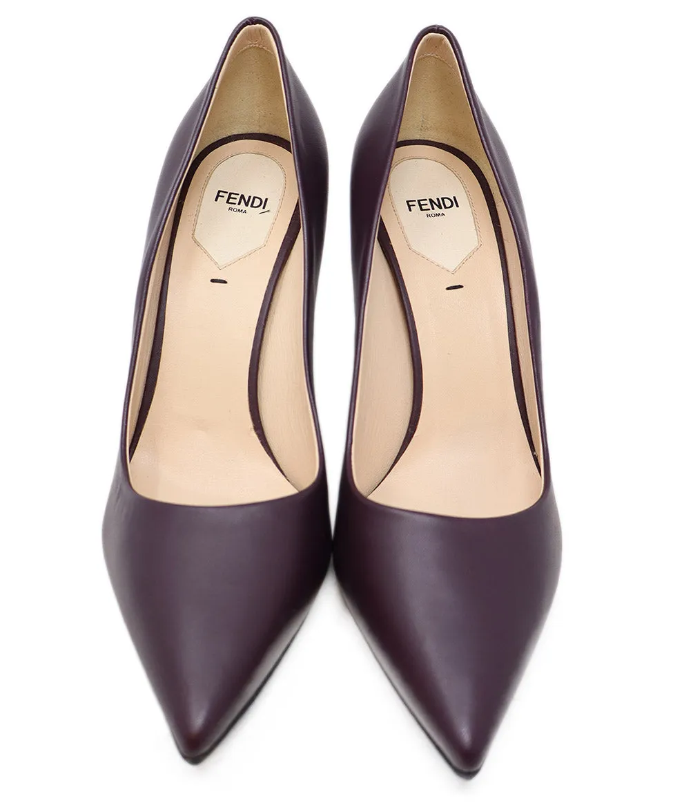 Fendi Purple Leather Heels sz 9