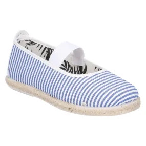 Flossy Ninez Infants Ballerina Shoes – Stripe Canvas, Elastic Fitting, Scented Sole, Jute Rope Wrap, Comfortable Summer Style for Kids
