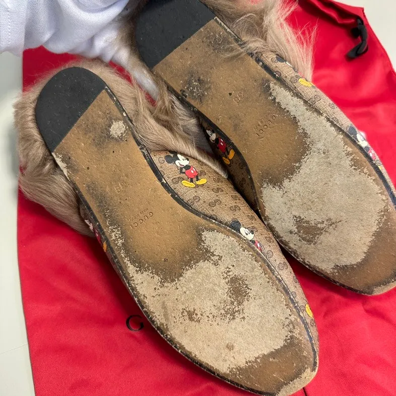 Gucci x Disney Princetown Monogram Mickey Brown Loafers