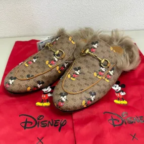 Gucci x Disney Princetown Monogram Mickey Brown Loafers