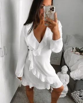 Inanna Wrap Dress White