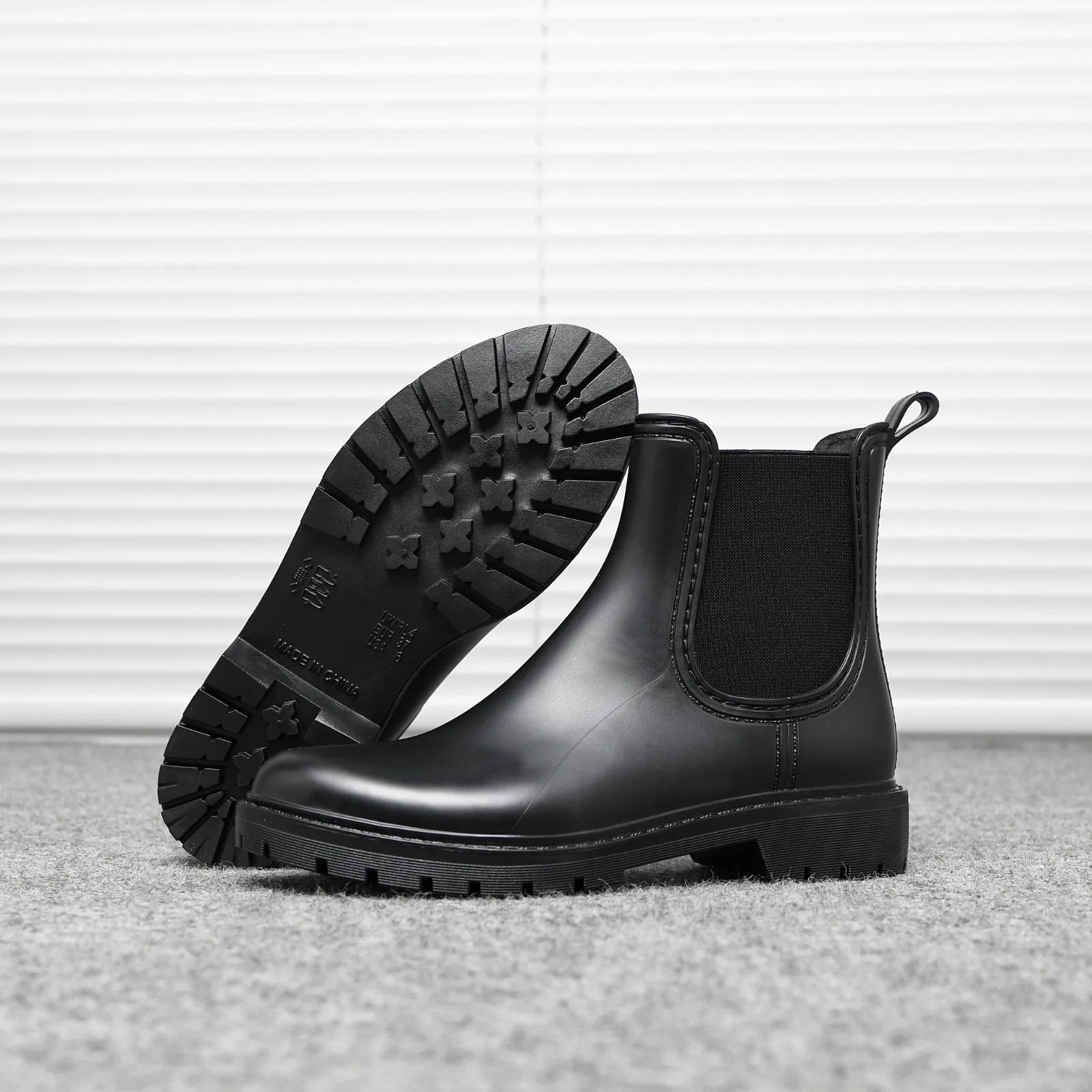 IVACHY Women Wellington Boots Short Chelsea Booties Ladies Wellies Waterproof Rain Boots Jelly shoes BG-593