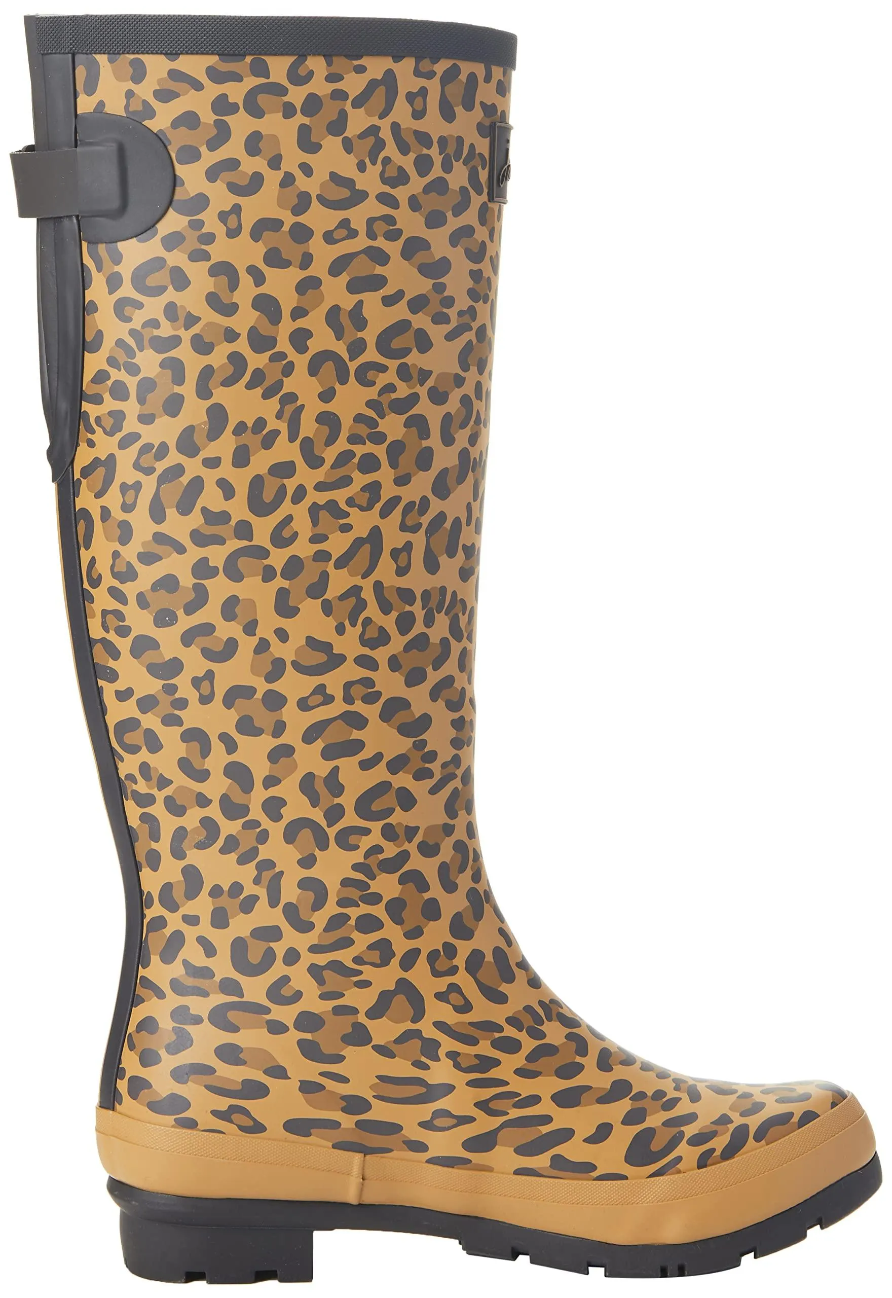 Joules Women's Welly Print Tan Leopard Size 6 Knee High Rain Boot