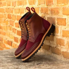 Ladies' Military Brogue-Kid Suede, Painted Calf, Box Calf, Burgundy-Wholesale
