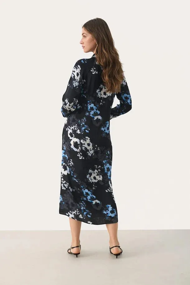 Lamiya Dress - Dk. Navy Blurred Flower