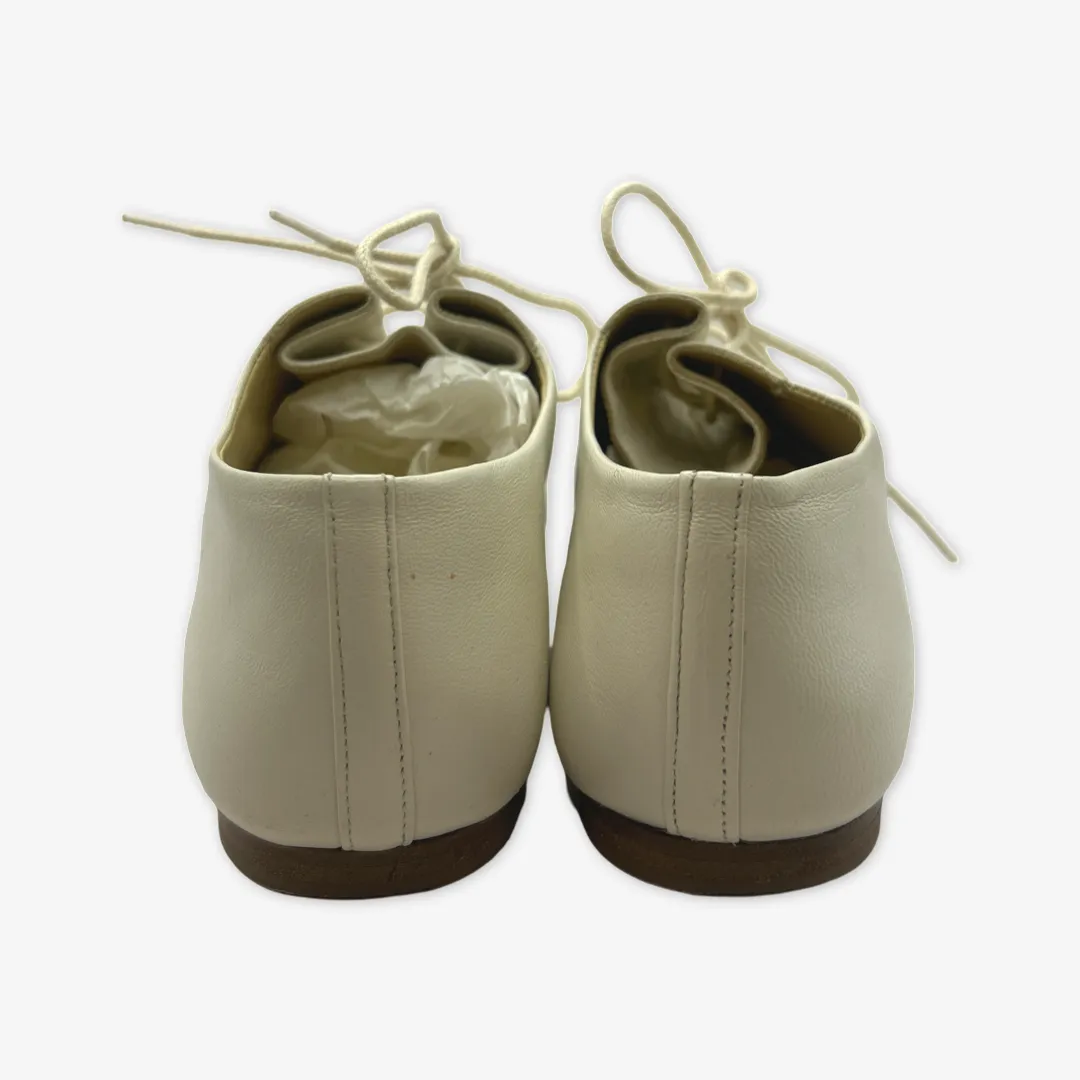 Lemaire women's ecru leather lace-up shoes