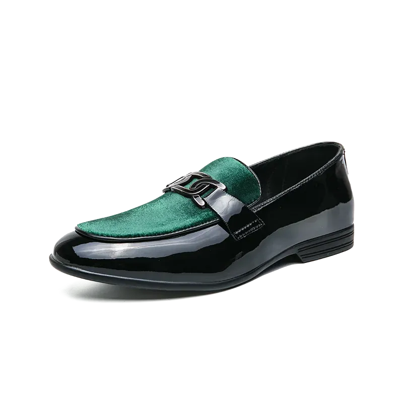 Luxury Metal Appliques Artificial Leather Loafers
