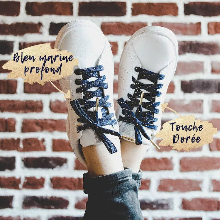 Navy Blue & Gold Laces