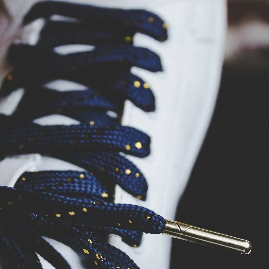 Navy Blue & Gold Laces