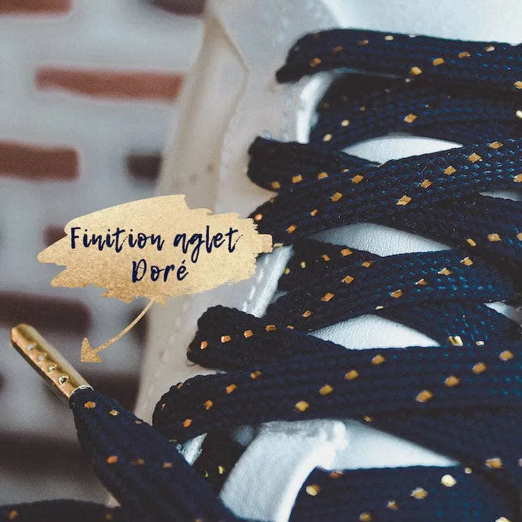Navy Blue & Gold Laces