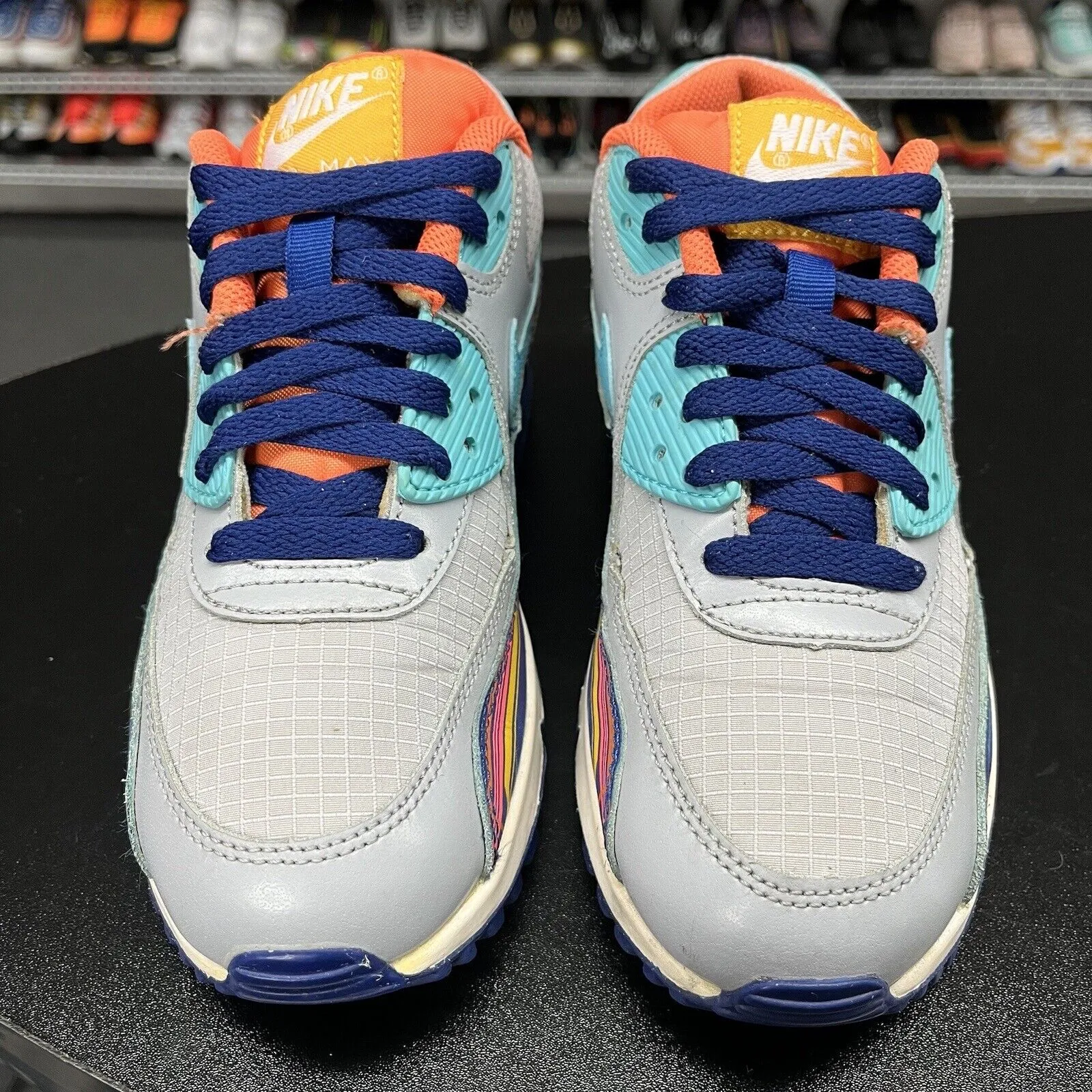 Nike AirMax 90 Premium Sneakers Grey Clearwater 724882-001 Youth Size 5Y
