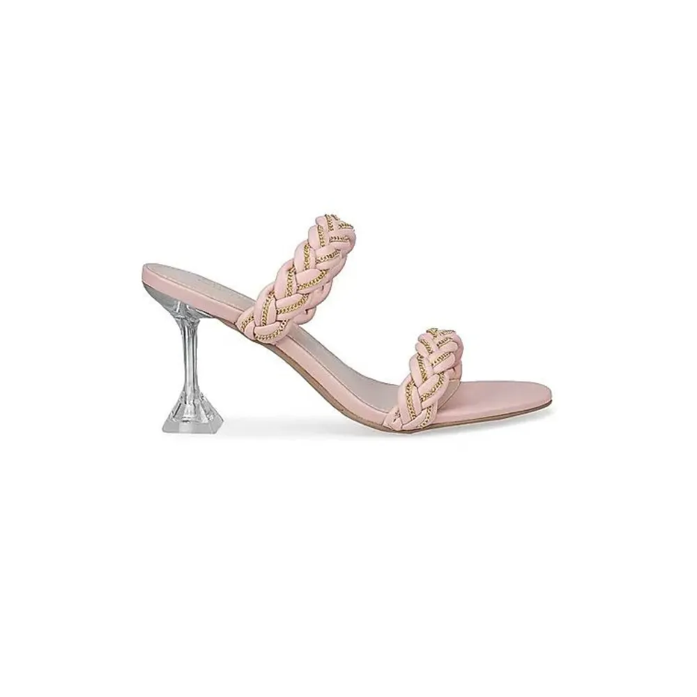 Pink Braided Strap Heels