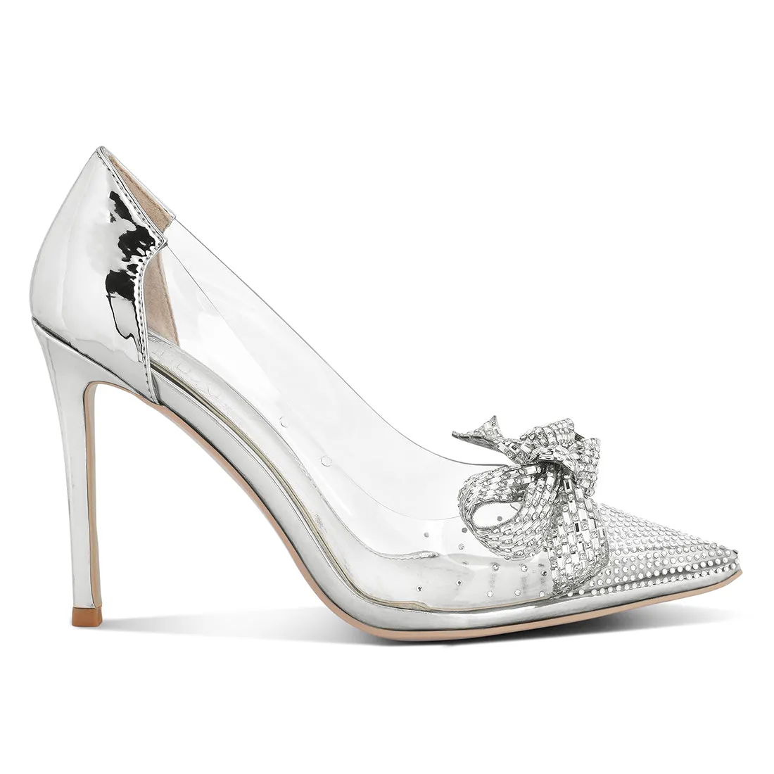 Rhinestones Embellished Clear Pump Shoes