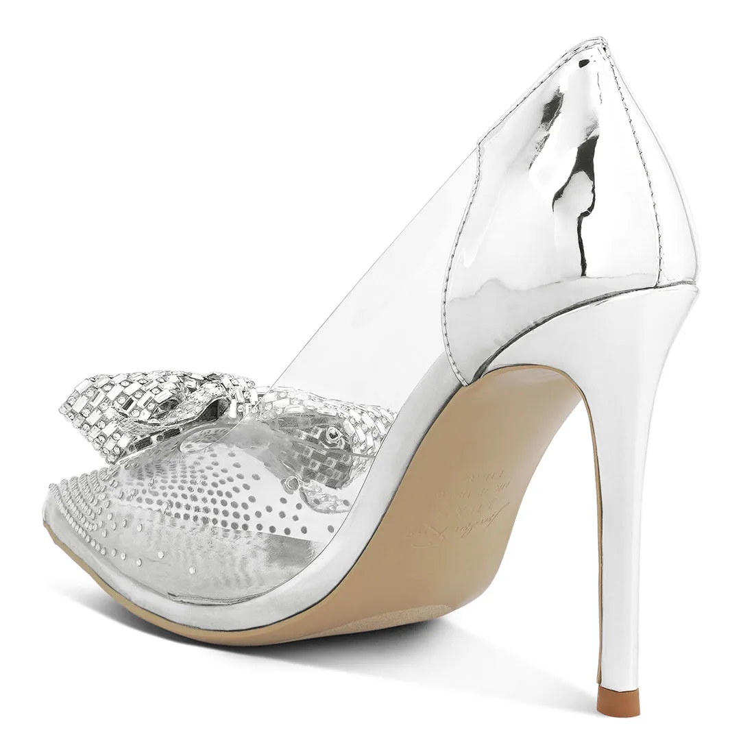 Rhinestones Embellished Clear Pump Shoes