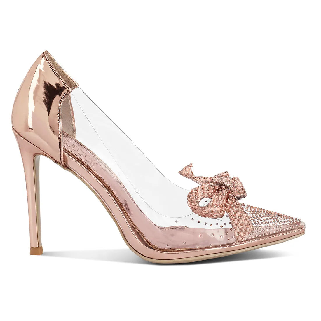 Rhinestones Embellished Clear Pump Shoes