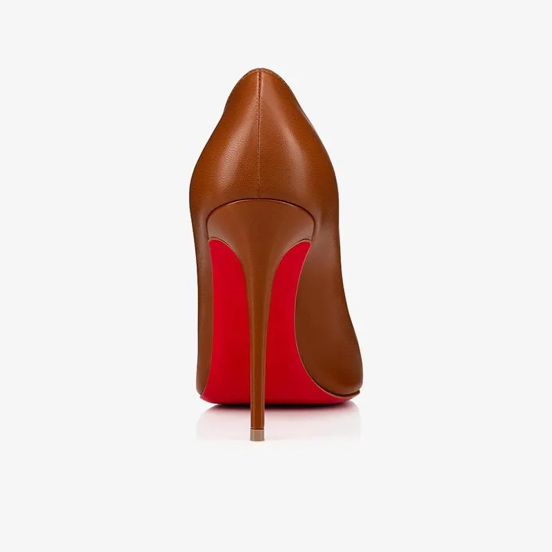 Soft Shiny Nude Leather Stiletto Pumps