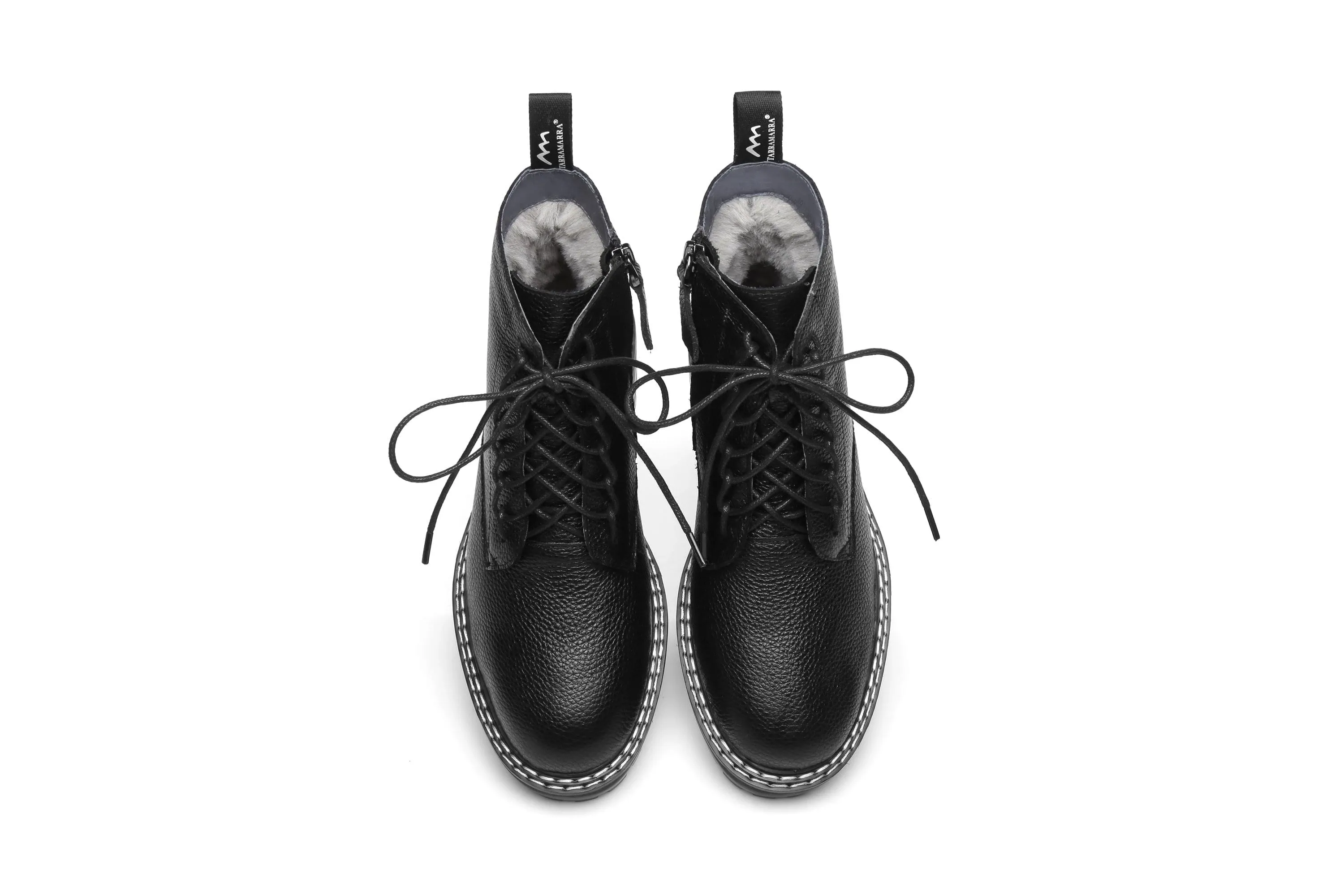 TARRAMARRA® Lana Lace Up High Top Black Boots