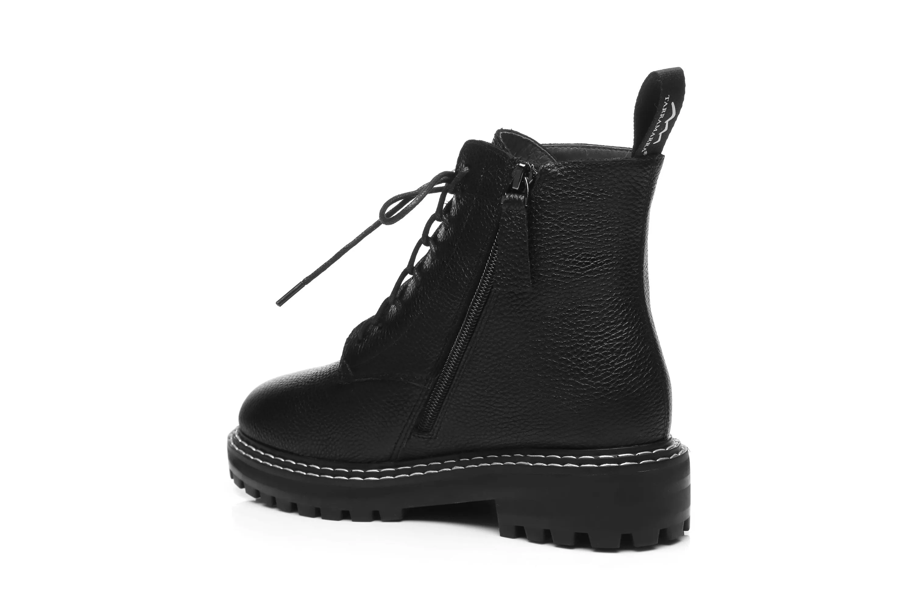 TARRAMARRA® Lana Lace Up High Top Black Boots