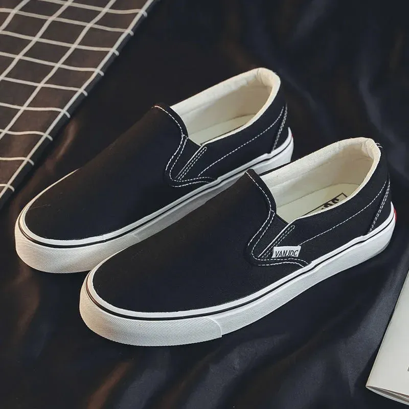 Women Vulcanized Shoes Spring Student Canvas Shoes Slip on Sneakers Checkerboard Shoes Flat Shoes Casual Shoes for Women