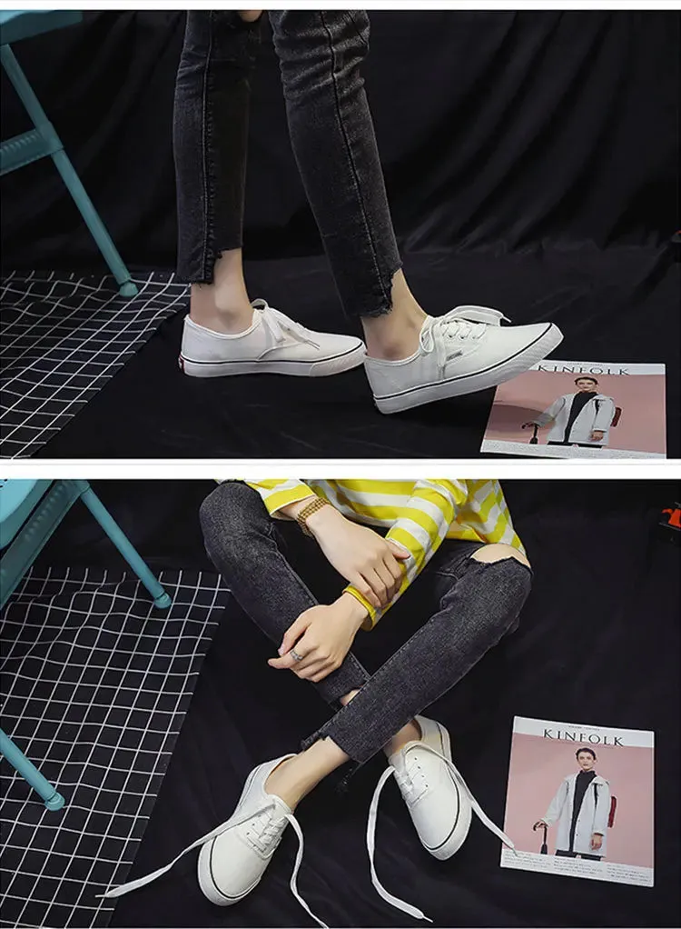 Women Vulcanized Shoes Spring Student Canvas Shoes Slip on Sneakers Checkerboard Shoes Flat Shoes Casual Shoes for Women