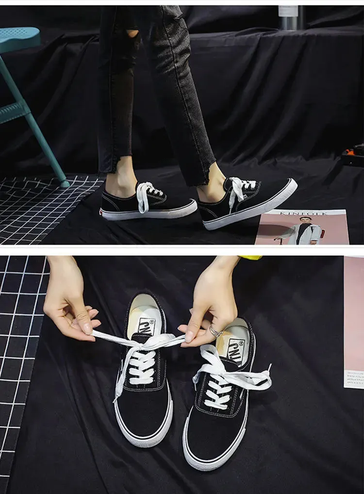 Women Vulcanized Shoes Spring Student Canvas Shoes Slip on Sneakers Checkerboard Shoes Flat Shoes Casual Shoes for Women