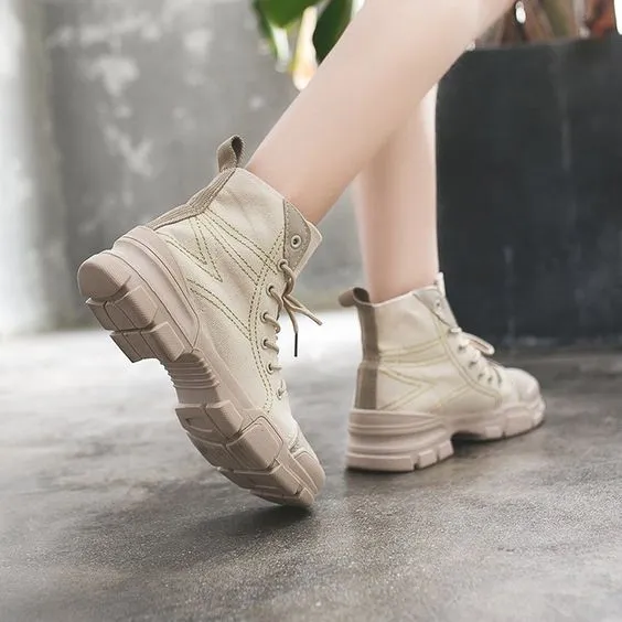 Women's British Street Style High Top Martin Boots